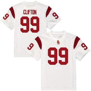 Nate Clifton Replica White Men's USC Trojans Football Jersey